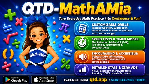 MathAMia app artwork for math practice